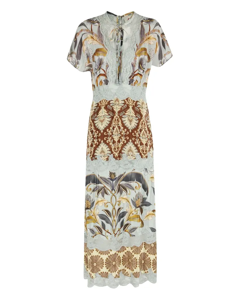 FARM Rio Mixed Snake Garden maxi dress - Braun Braun