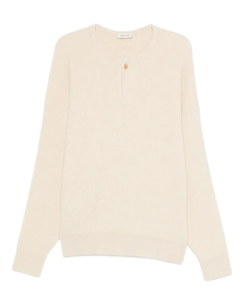 Fear of God Waffelstrick-Pullover mit Knopfleiste - Nude Nude