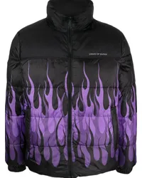 Vision Of Super Gesteppte Jacke mit Flammen Schwarz