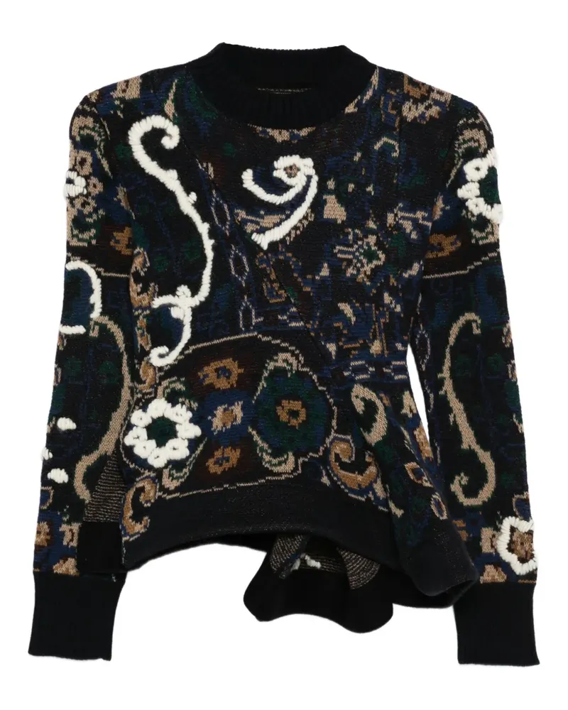 Sacai Verzierter Pullover - Blau Blau
