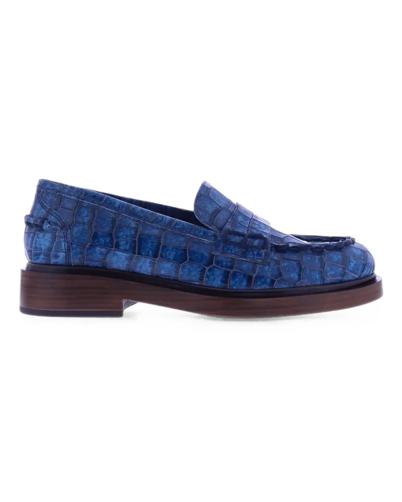 Pons Quintana crocodile-effect slip-on loafers - Blau Blau