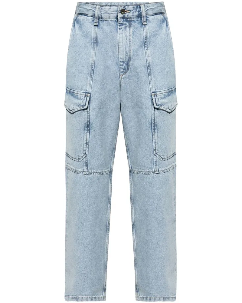 Rag & Bone Jeans mit Kontrasteinsätzen Blau