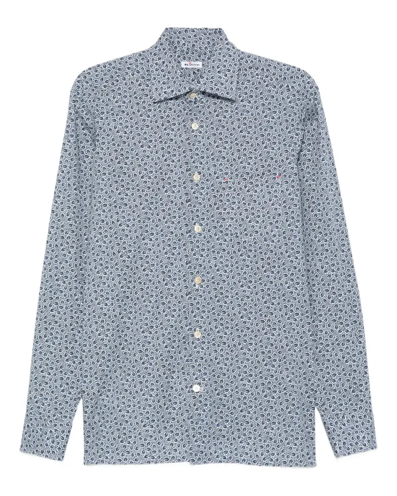 Kiton Gemustertes Hemd - Blau Blau