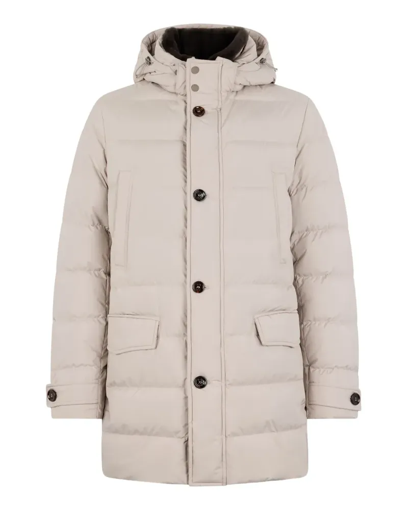 MOORER button hooded padded jacket - Nude Nude