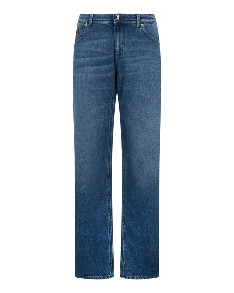 Billionaire Gerade Jeans mit Lederdetails - Blau Blau
