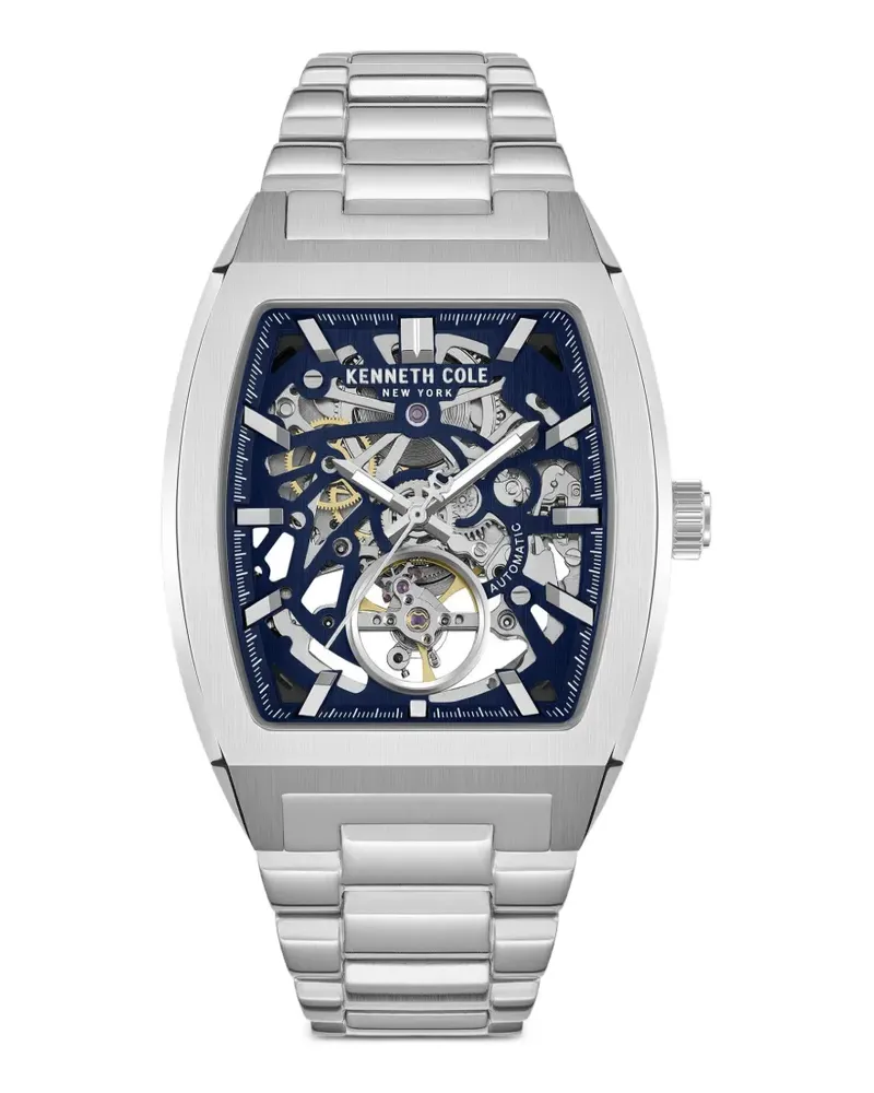 Kenneth Cole skeleton-dial tonneau-face 40mm watch - Blau Blau