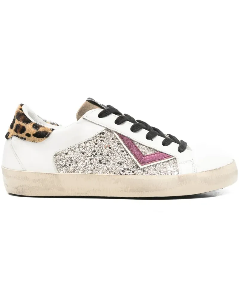 4B12 Suprime glitter-detail sneakers - Weiß Weiß