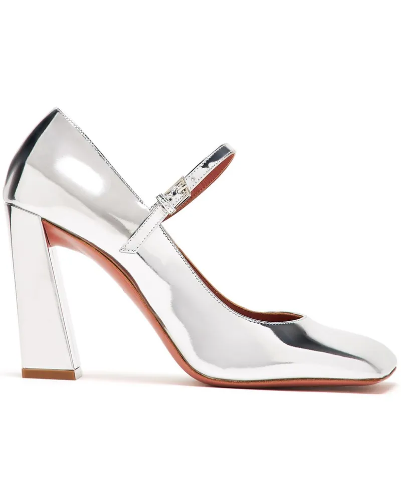 Amina Muaddi Charlotte Pumps 95mm - Grau Grau