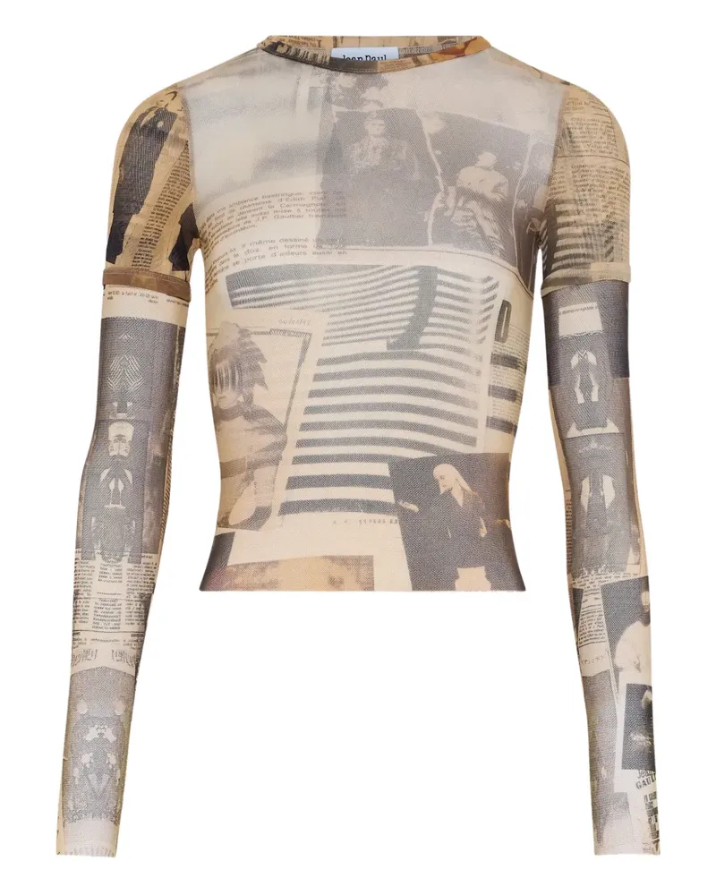Jean Paul Gaultier Oberteil mit Tagebuch-Print - Nude Nude