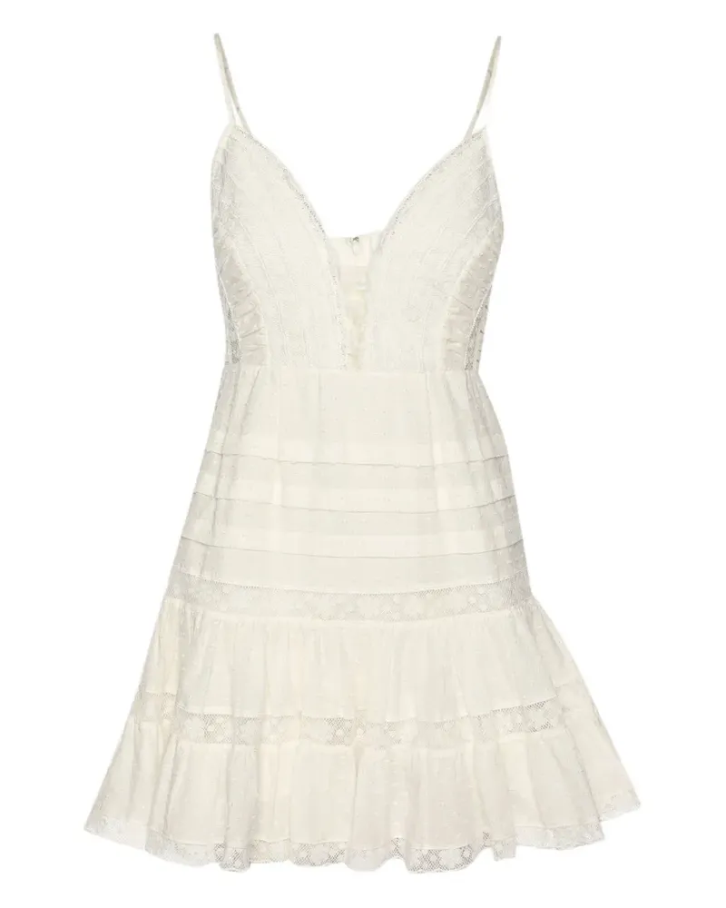 Zimmermann XS Lace-panelled mini dress - Nude Nude