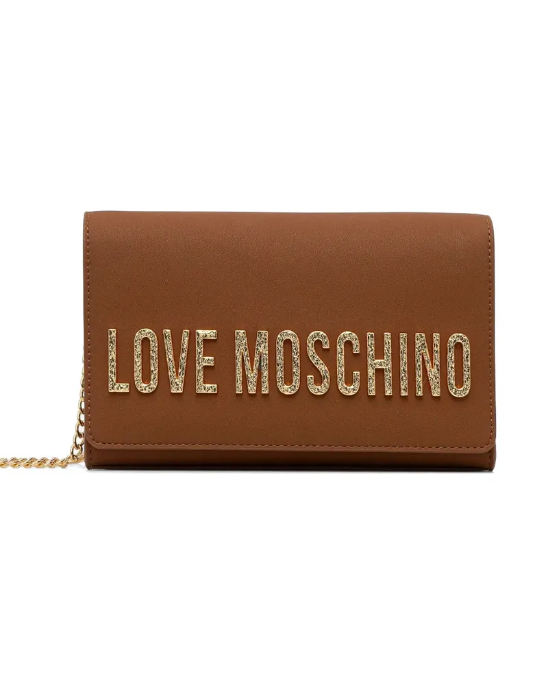 Moschino logo-plaque shoulder bag - Braun Braun
