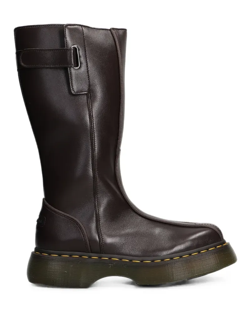 Dr.Martens Buzz Hi Gloss buckle-detail knee-high boots - Braun Braun
