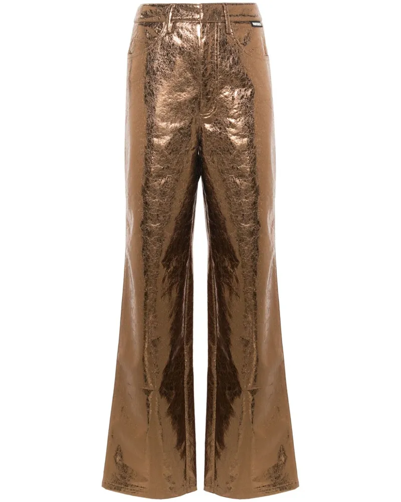ROTATE Birger Christensen Gerade High-Waist-Hose - Gold Gold