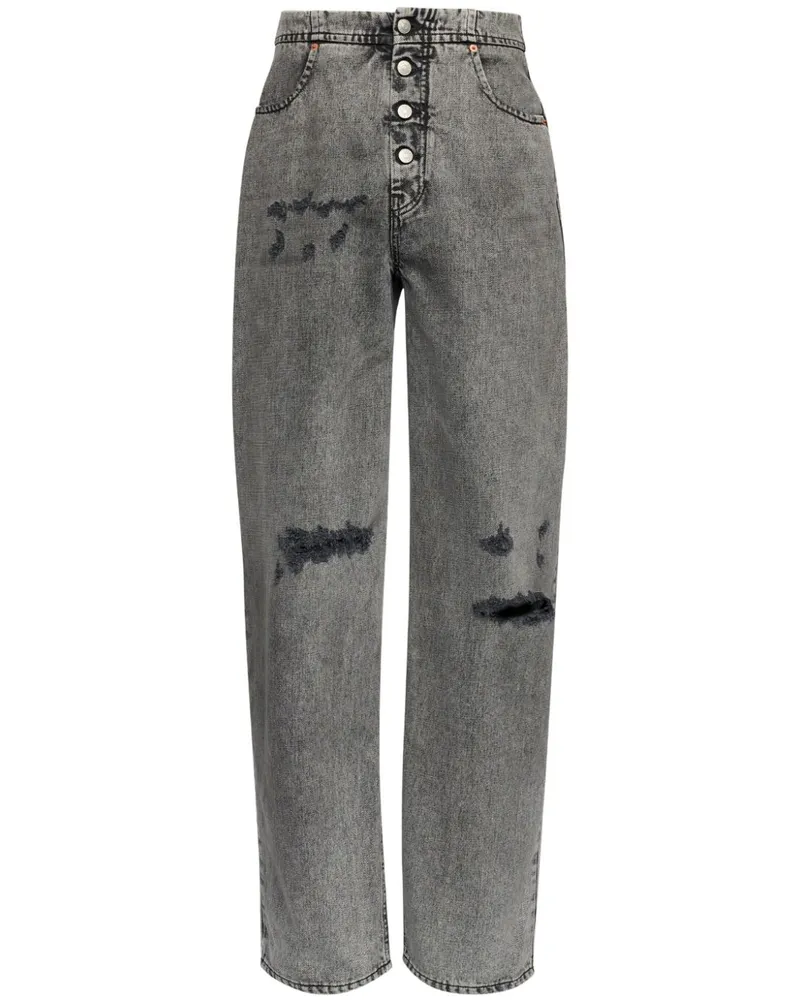 Maison Margiela Weite Jeans im Distressed-Look Schwarz