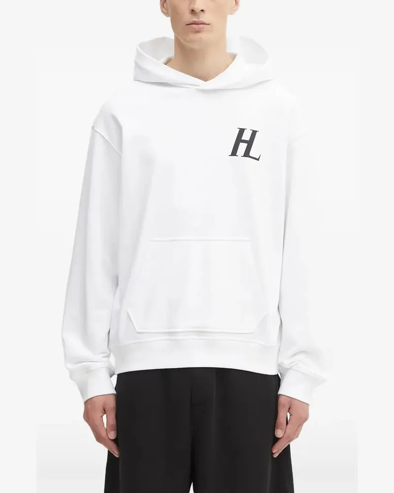 Helmut Lang Hoodie mit Logo-Print - Weiß Weiß