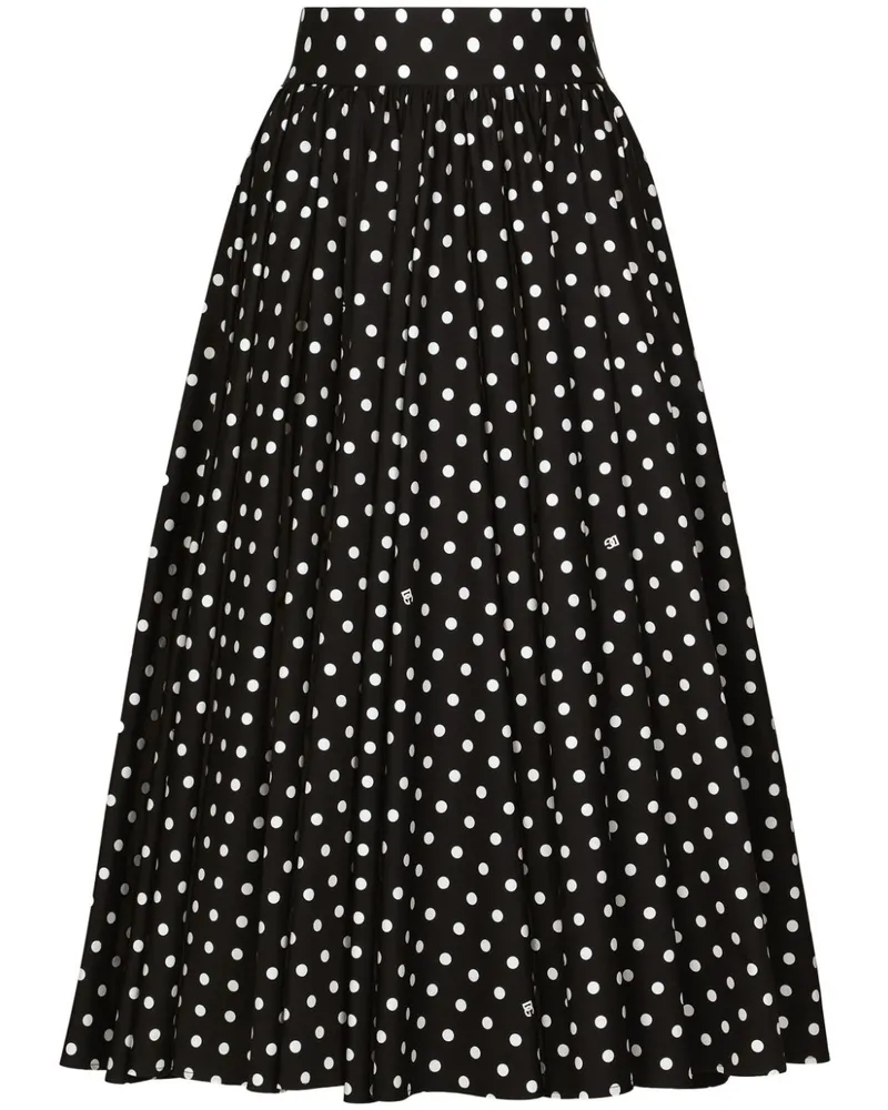 Dolce & Gabbana Midirock mit Polka Dots - Schwarz Schwarz