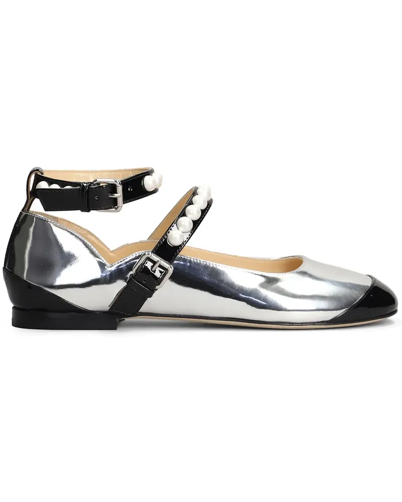 Mach & Mach Ballerinas mit Einsätzen - Silber Silber