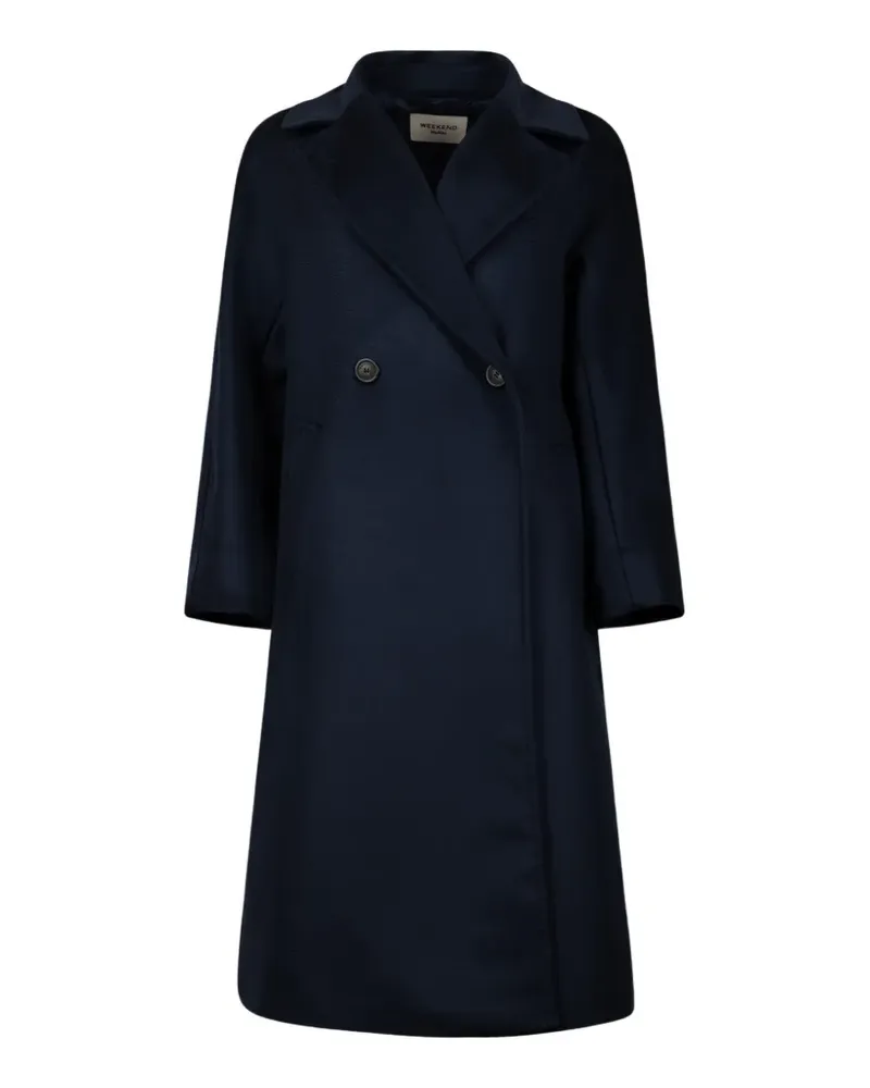 Max Mara double-breasted notched-lapels coat - Blau Blau