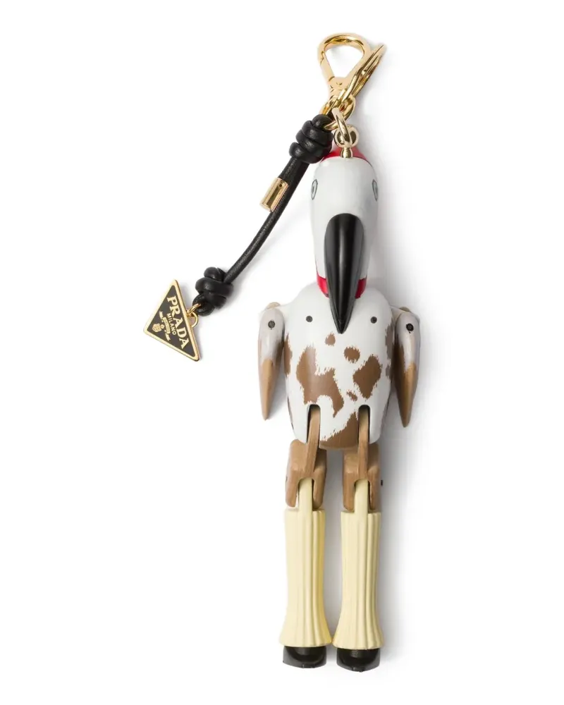 Prada Animal-motif keyring - Weiß Weiß