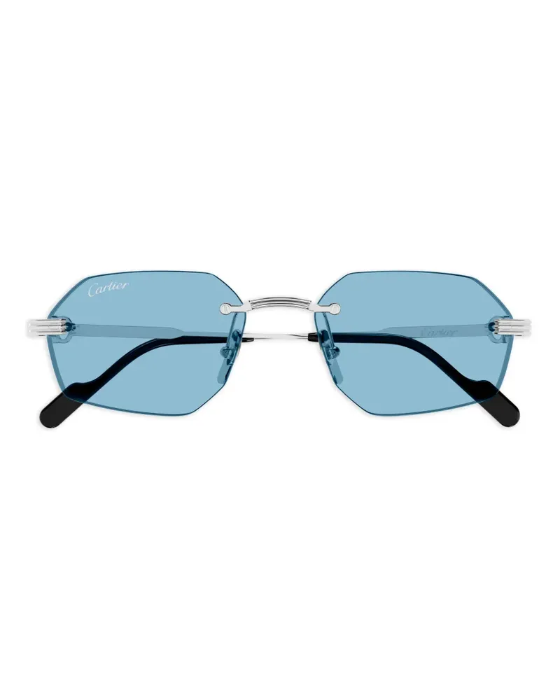 Cartier rimless geometric-frame sunglasses - Silber Silber