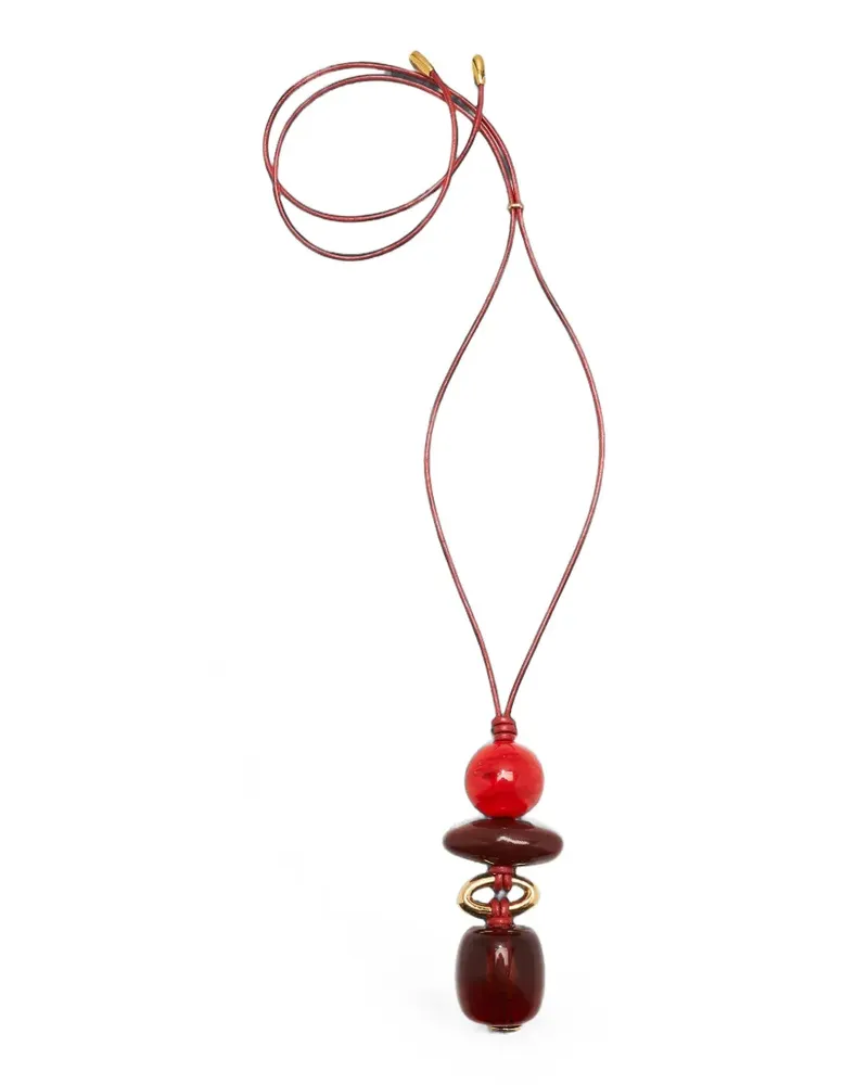 Lizzie Fortunato Museo Cord II beaded leather necklace - Rot Rot