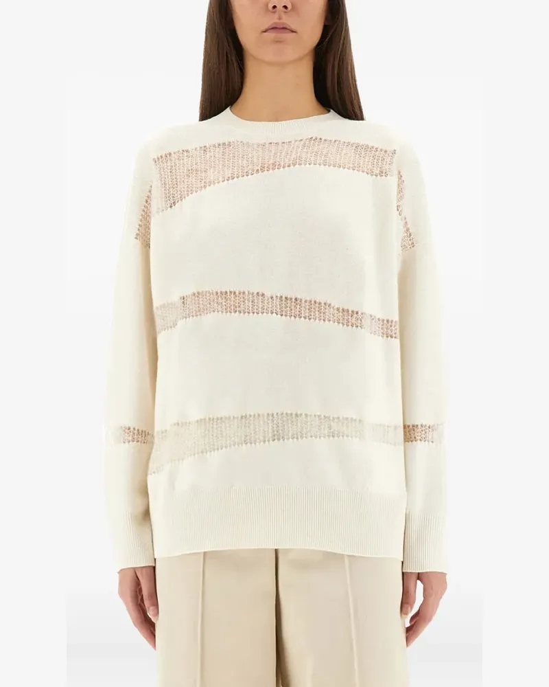 Fabiana Filippi striped crew-neck sweater - Nude Nude