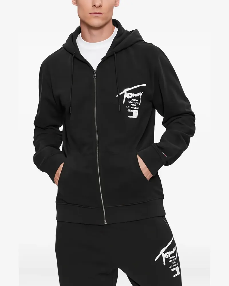 Tommy Hilfiger Kapuzenjacke mit Graffiti-Print - Schwarz Schwarz