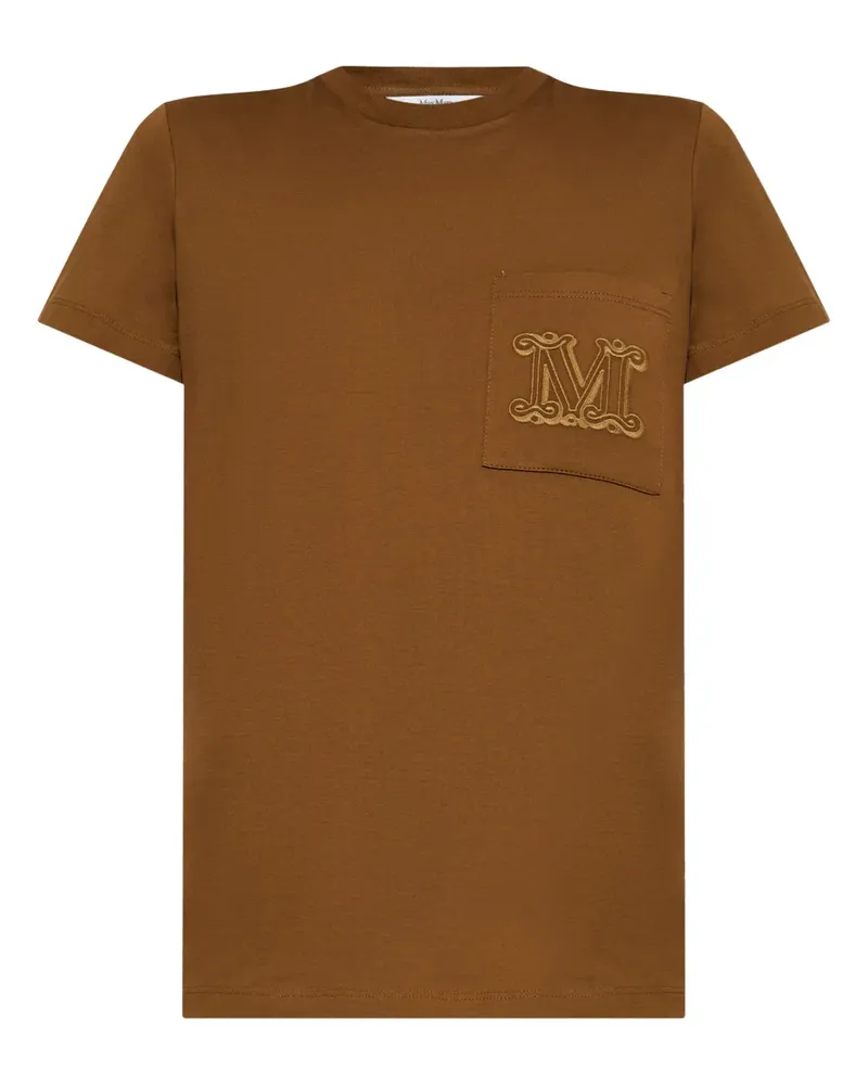 Max Mara T-Shirt mit Logo-Print - Braun Braun