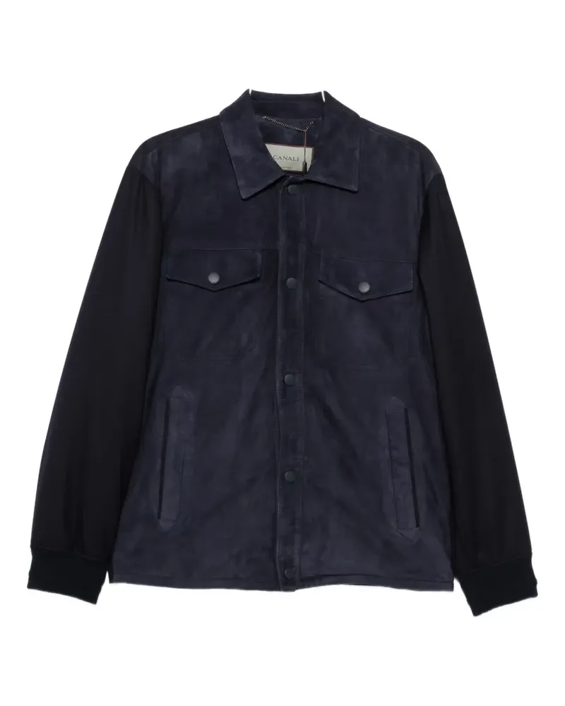 Canali suede panelled jacket - Blau Blau