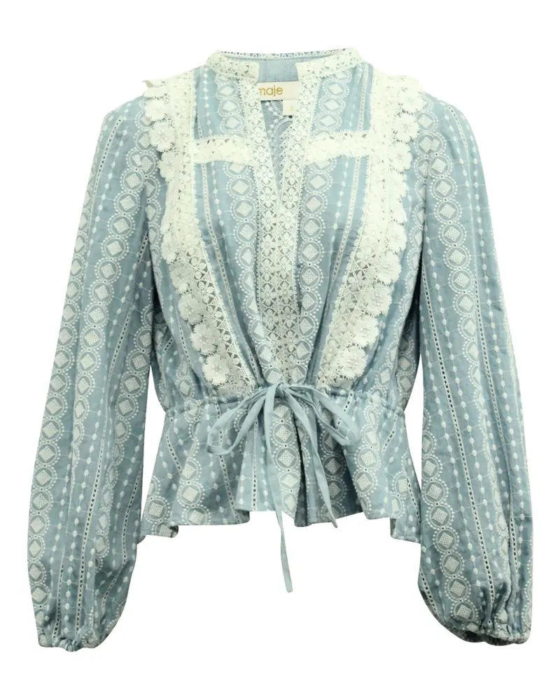 Maje broderie-anglaise lace blouse - Blau Blau