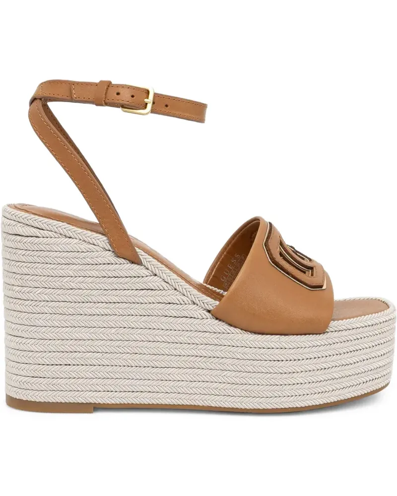 Guess Wedge-Sandalen mit Plateau - Braun Braun