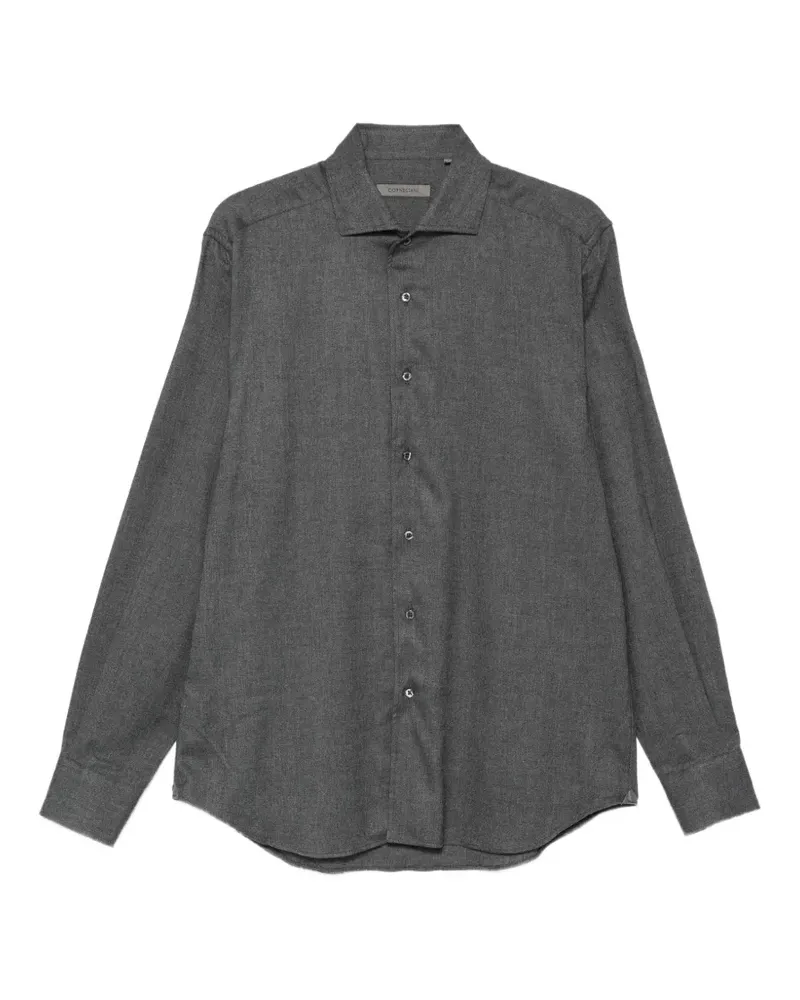 Corneliani Hemd mit Fischgrätenmuster - Grau Grau