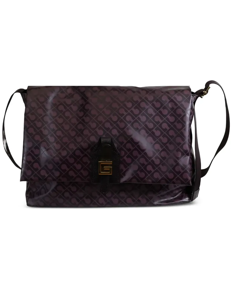 Gherardini Schultertasche mit Monogramm-Print - Violett Violett