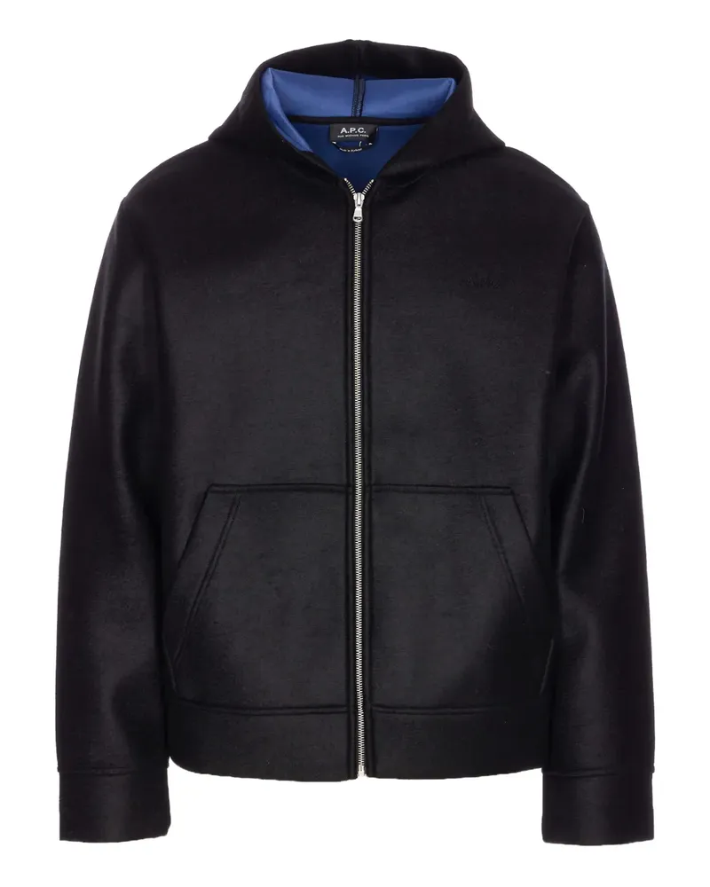 A.P.C. Kapuzenjacke mit Reißverschluss - Schwarz Schwarz