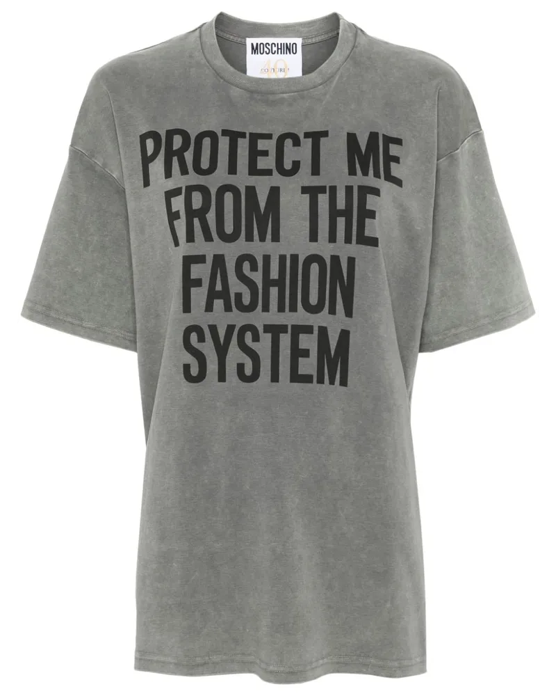 Moschino T-Shirt mit Slogan-Print - Grau Grau
