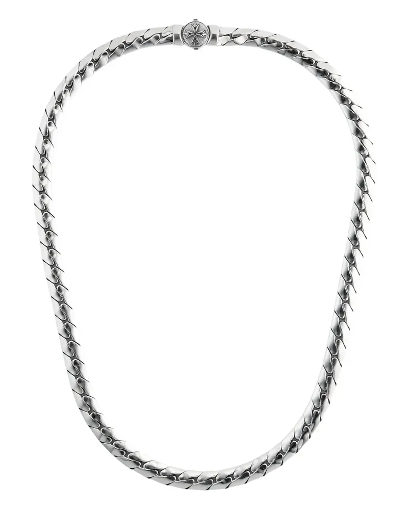Emanuele Bicocchi Schlangenkettehalskette mit Logo - Silber Silber