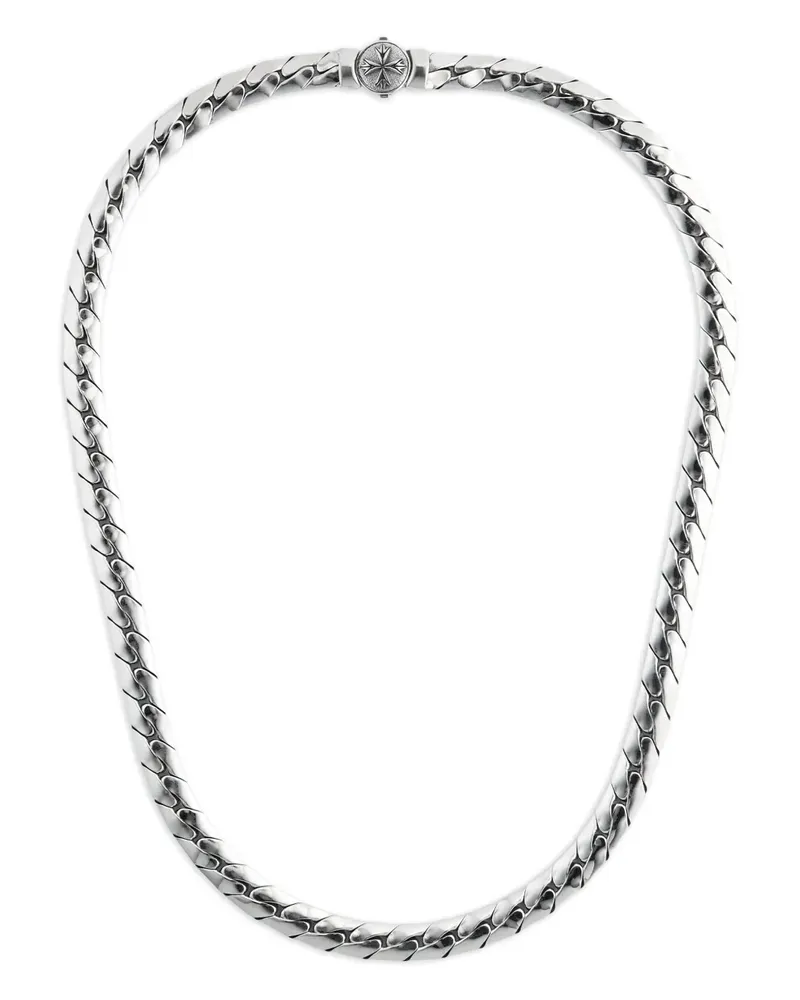 Emanuele Bicocchi Herringbone chain logo necklace - Silber Silber