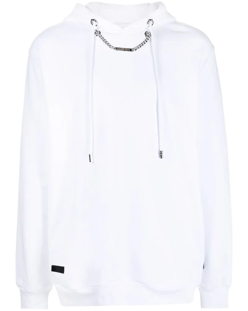 Philipp Plein Hoodie mit Zierkette - Weiß Weiß
