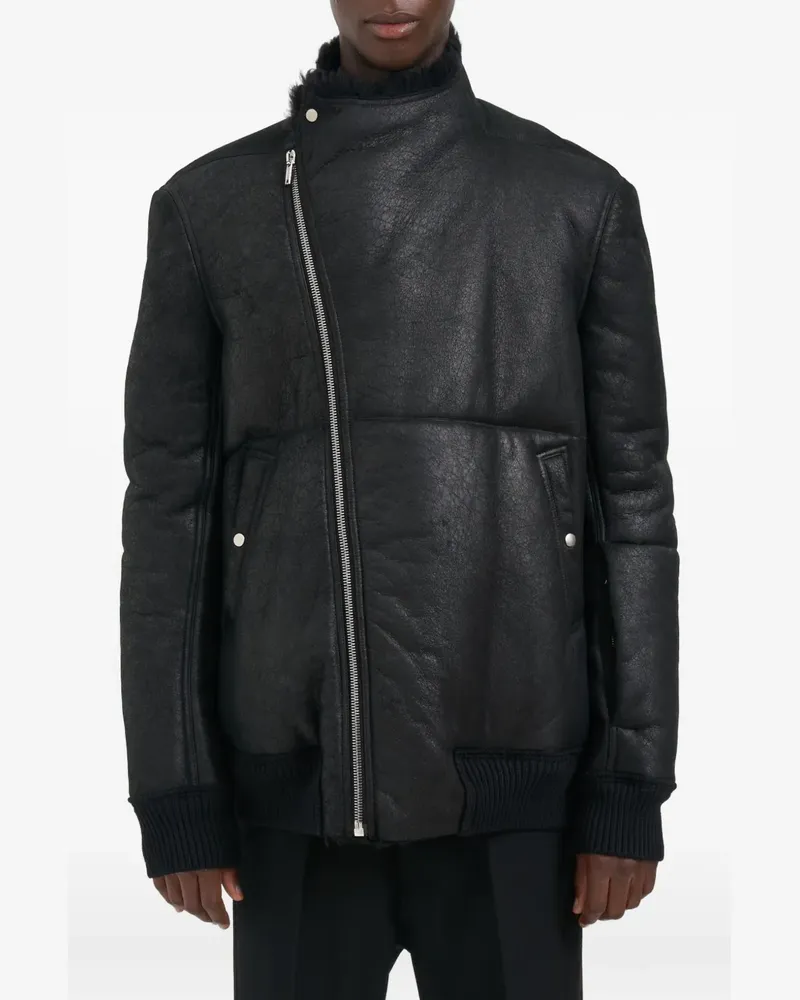 Rick Owens sheepskin bomber jacket - Schwarz Schwarz