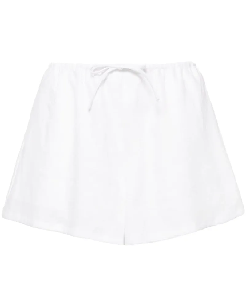 Reformation Zoey Leinenshorts mit Kordelzug - Weiß Weiß