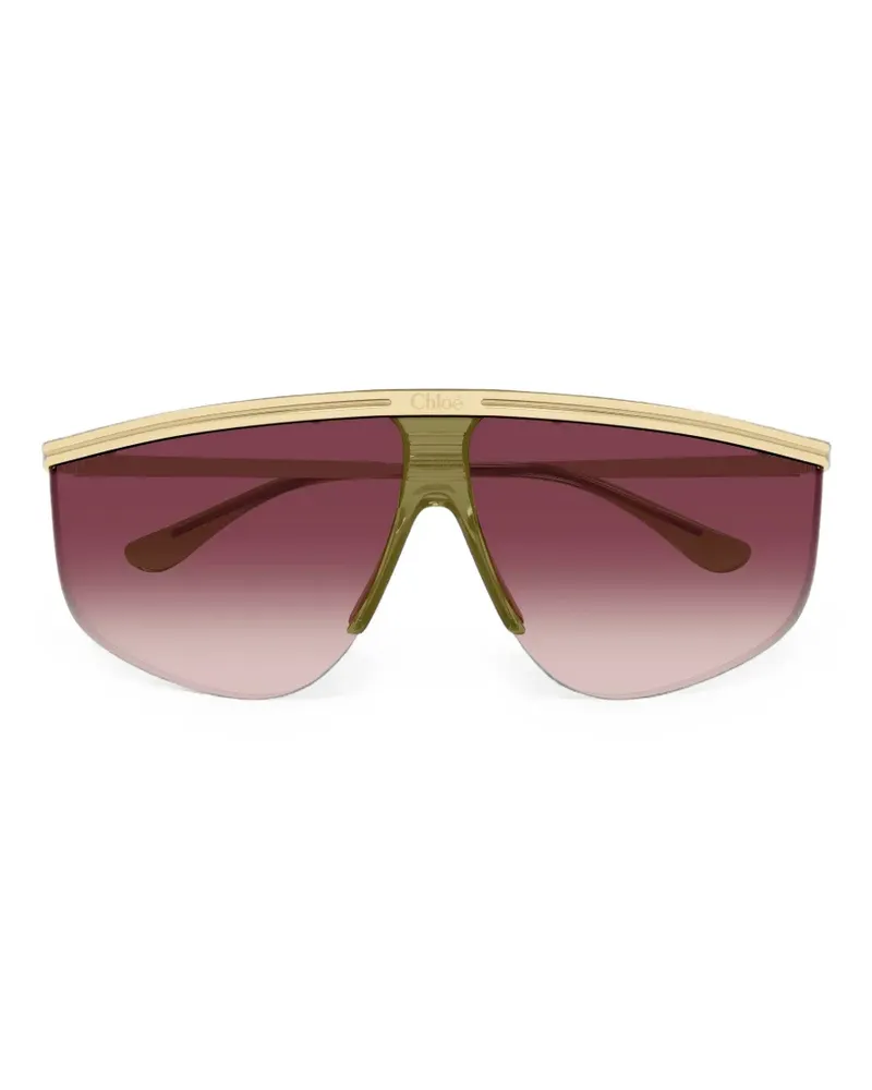 Chloé Sonnenbrille mit geometrischem Gestell - Gold Gold
