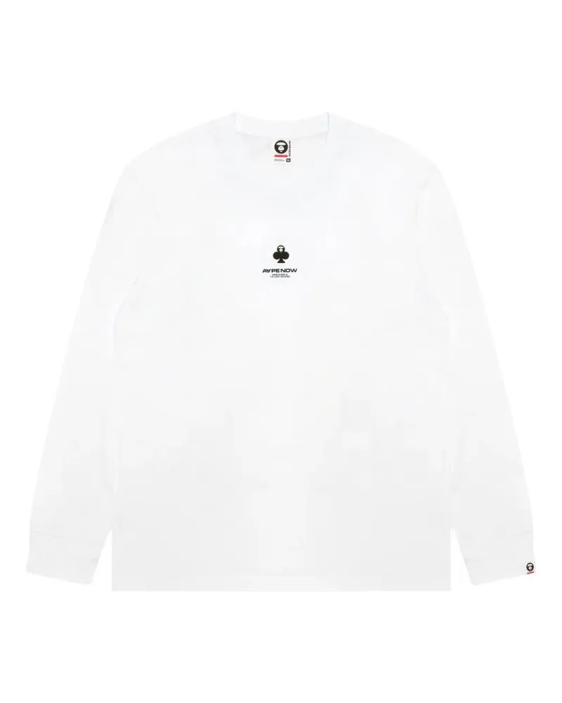 BAPE Aape-Head Club Langarmshirt - Weiß Weiß