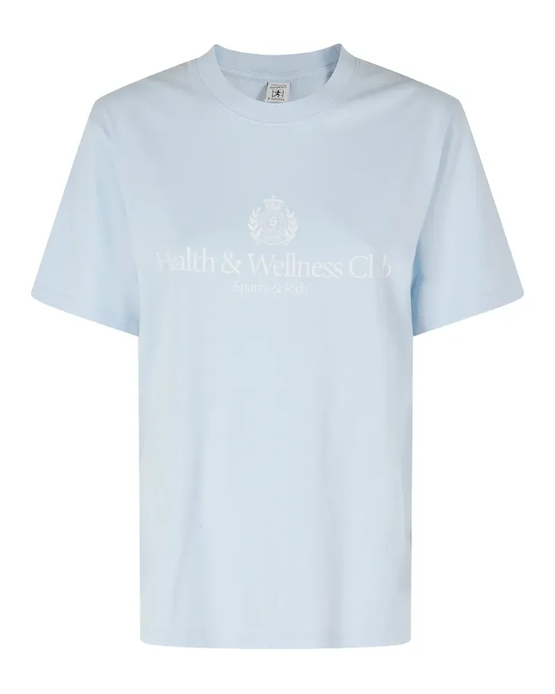 SPORTY & RICH T-Shirt mit Logo-Print - Blau Blau