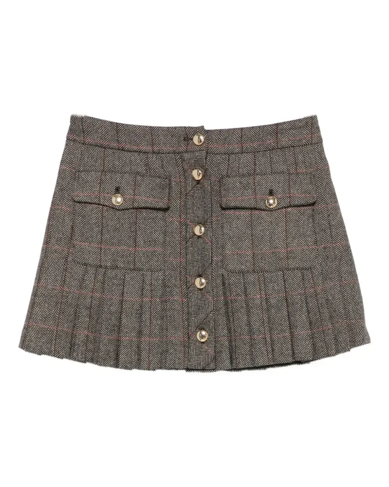 Maje check-pattern mini pleated skirt - Braun Braun