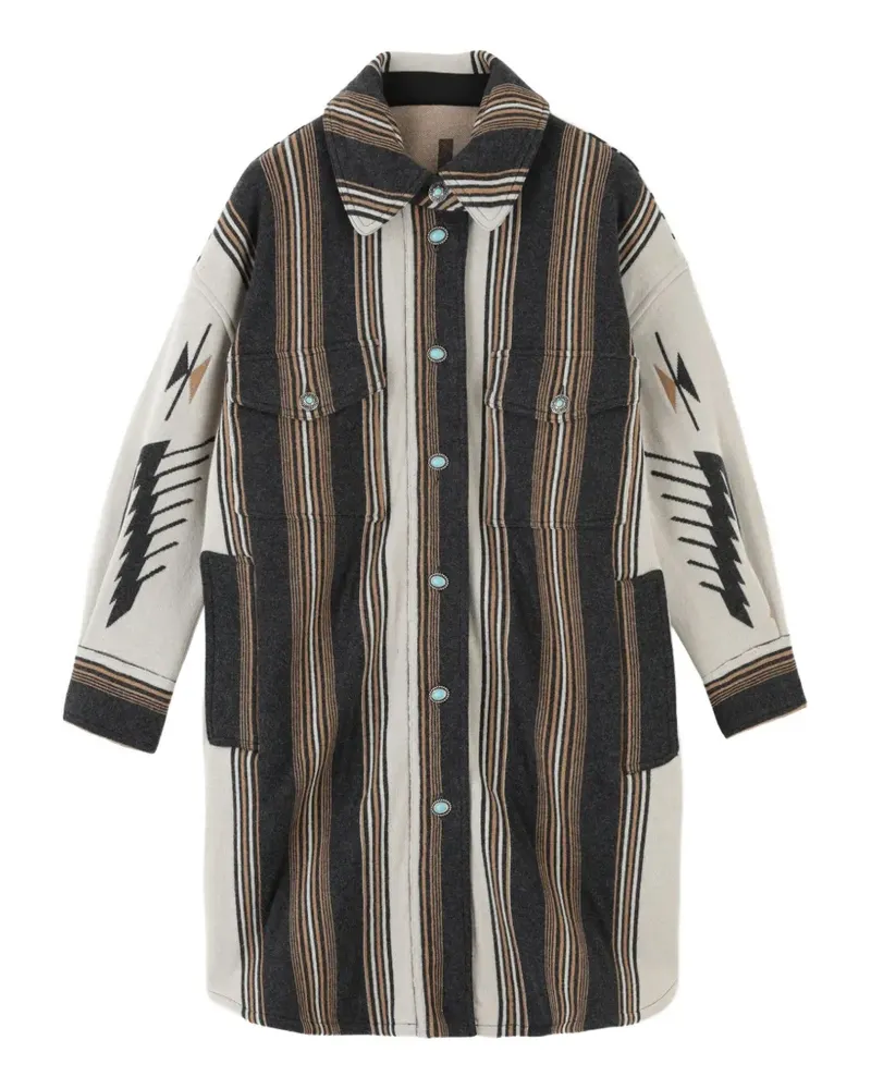 Fortela Leslie oversized pattern coat - Nude Nude