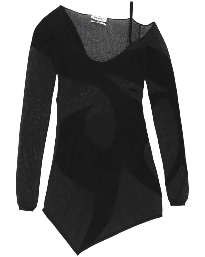 ATTICO Asymmetrisches Minikleid - Schwarz Schwarz