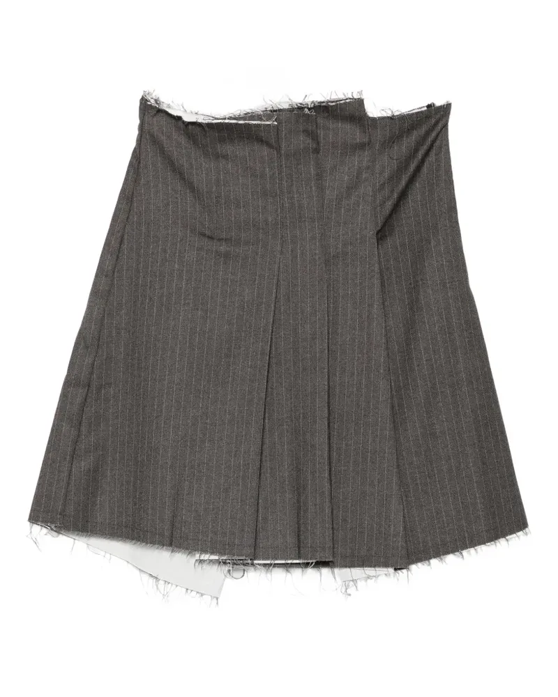 Song For The Mute pinstripe raw-cut skirt - Grau Grau