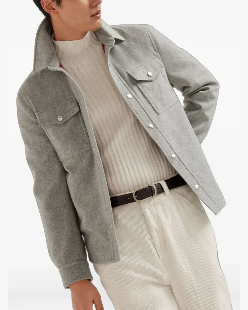 Brunello Cucinelli Leichte, wasserabweisende Jacke aus Kaschmir - Grau Grau
