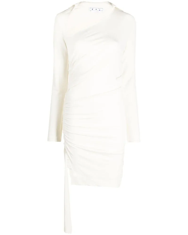 OFF-WHITE Gerafftes Jersey-Kleid - Nude Nude