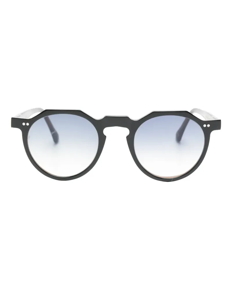 Lesca Sonnenbrille mit geometrischem Gestell - Schwarz Schwarz